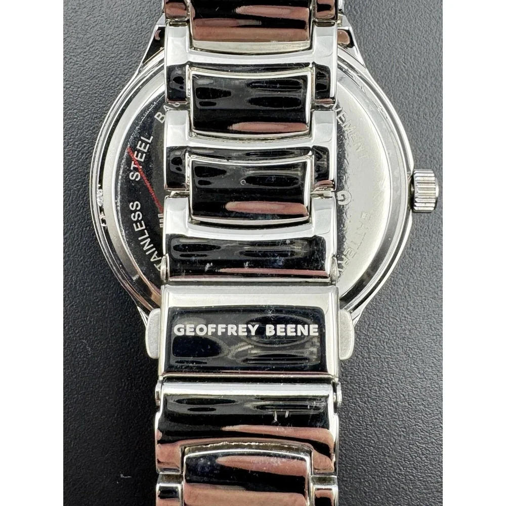 Geoffrey Beene Blue Sapphire Collection Men's Watch Silver‎ Tone WORKS GB8188SL